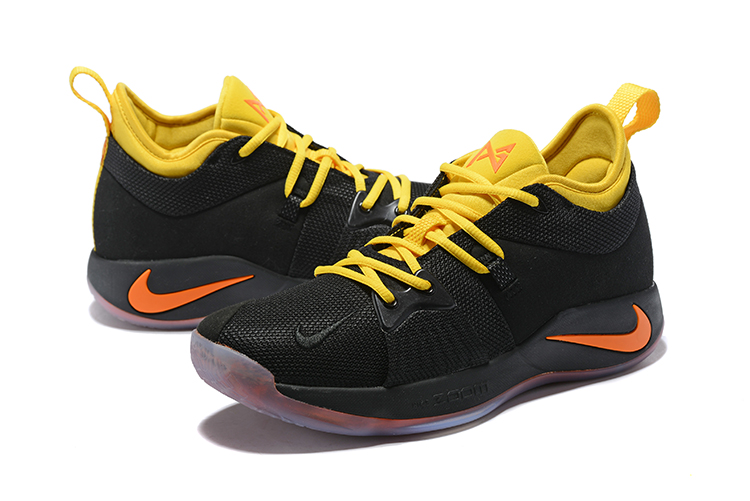 New Men Nike Paul Gerge II Black Yellow Orange Shoes